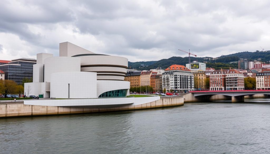 Bilbao Guggenheim Museum and modern city architecture, representing northern Spain business opportunities