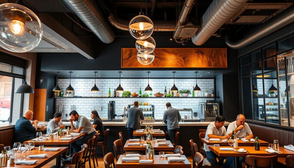 Modern fusion restaurant in Spain with international and Spanish cuisine, representing food business opportunities