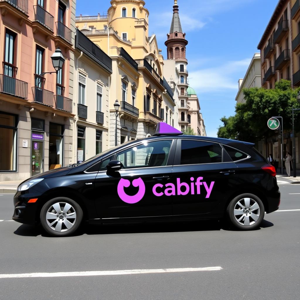 Cabify ride-sharing service car in Madrid Cabify ride-sharing service car in Madrid